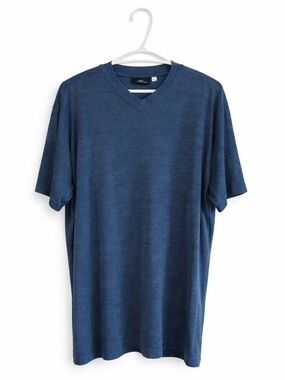 Positano by Charlie Lapson Heather Blue Crewneck Tee – Size Large EUC